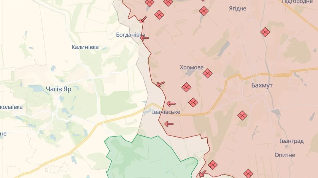 Село Іванівське між Часовим Яром та Бахмутом