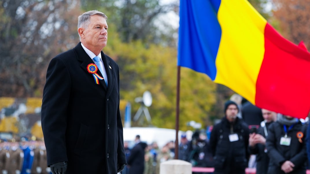 Президент Румунії Клаус Йоганніс під час урочистостей до Дня Об’єднання Румунії, 1 грудня 2023 року