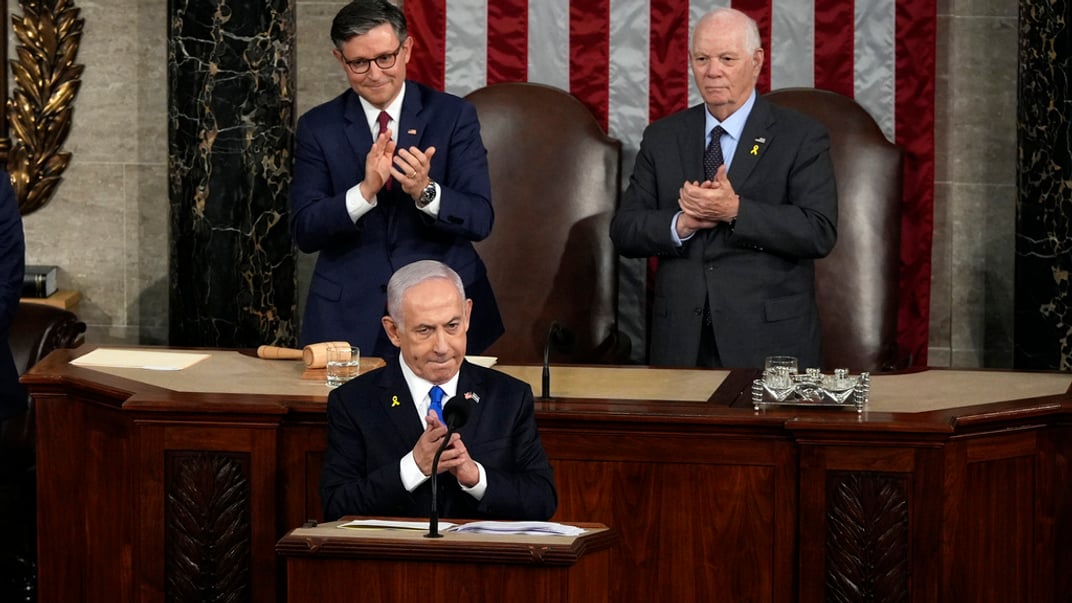 Премьер-министр Израиля Беньямин Нетаньяху во время выступления в Конгрессе США, 24 июля 2024 года