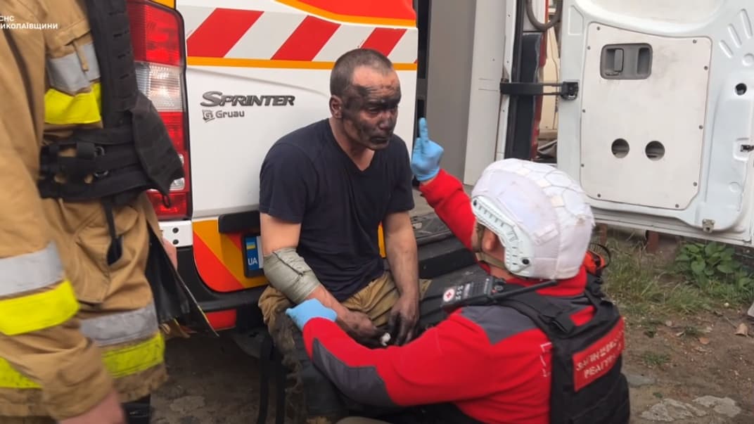 Осмотр пострадавшего от взрыва