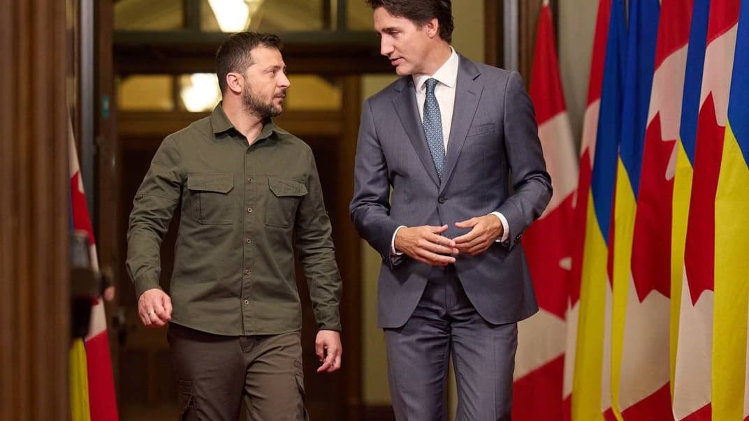 Президент України Володимир Зеленський із прем'єр-міністром Канади Джастіном Трюдо