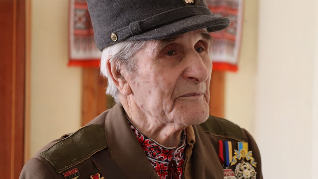 Бывший связной УПА Василий Хомин в свой 90-летний юбилей, февраль 2024 года