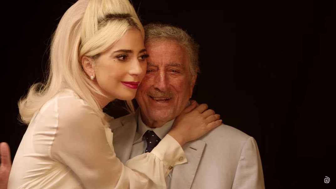 Леди Гага и Тони Беннетт во время записи своего нового совместного альбома Love for Sale, 2021 год