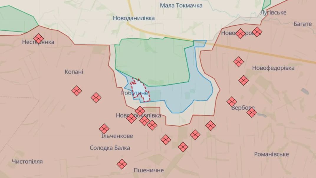 Карта Deep State з відображенням ситуації на фронті станом на 00:32 10 вересня