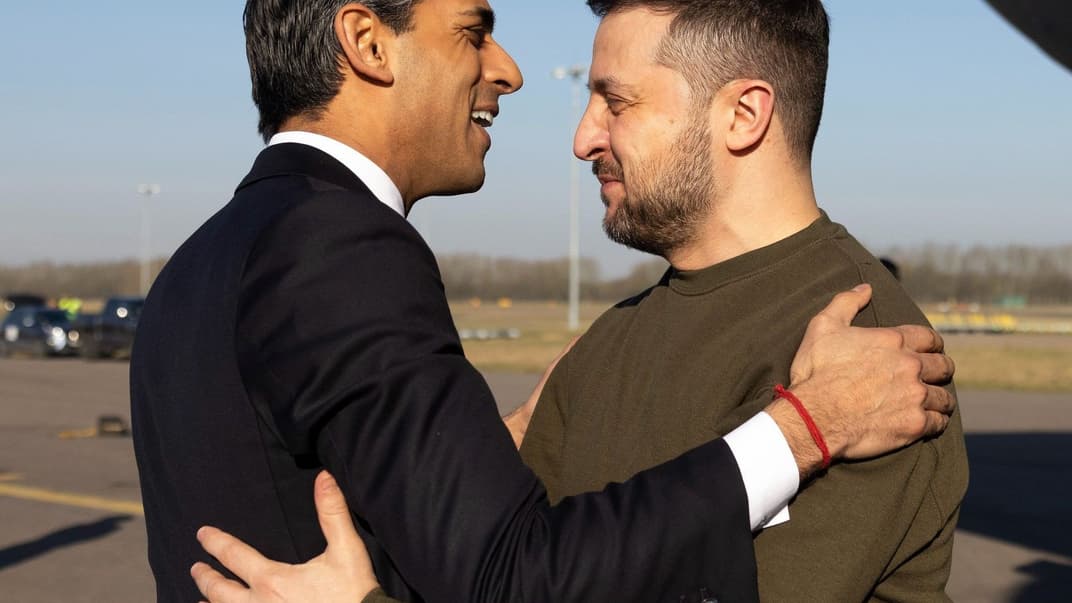 Ріші Сунак зустрічає президента України Володимира Зеленського у Великій Британії, 8 лютого 2023 року