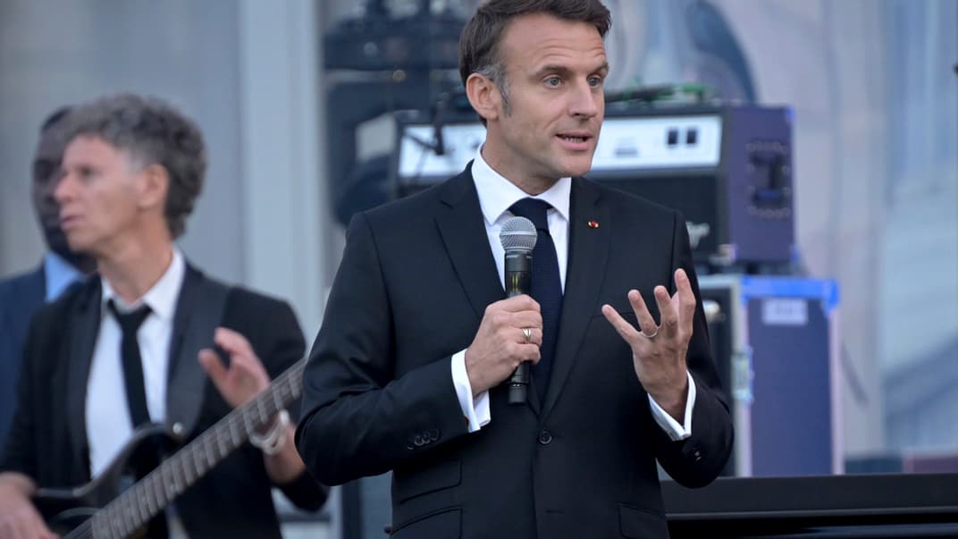 Президент Франции Эмманюэль Макрон на Празднике музыки в Елисейском дворце