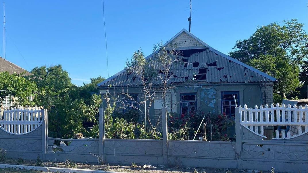 Последствия обстрела города Апостолово