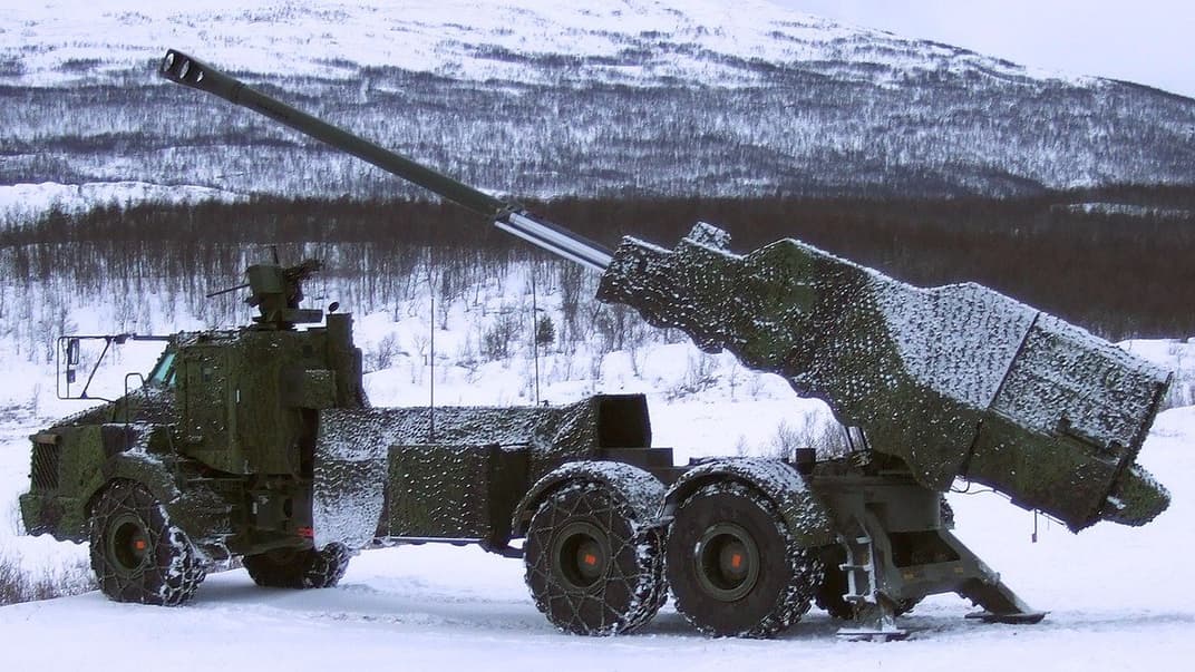 Шведська 155-мм самохідна артилерійська установка Archer на базі шасі Volvo A30D 6×6 (ілюстративне фото)