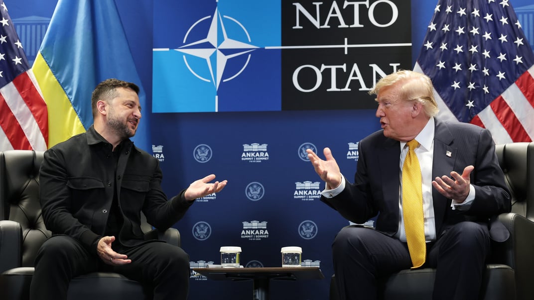 Президент України Володимир Зеленський та президент США Дональд Трамп під час саміту НАТО в Анкарі, Туреччина, 8 липня 2026 року