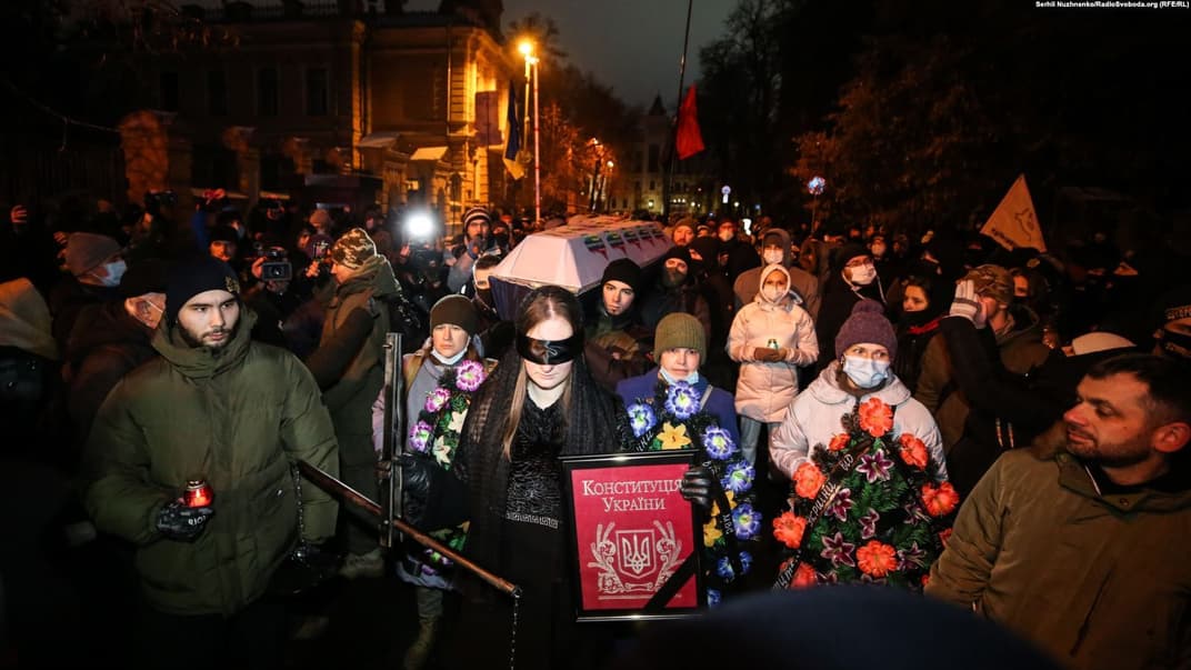 Акция протеста к годовщине задержания по делу об убийстве Павла Шеремета. Киев, 12 декабря 2020 года