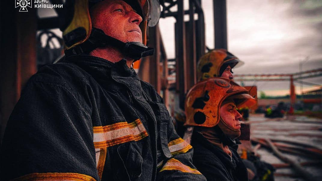 Тушение пожара в Киевской области