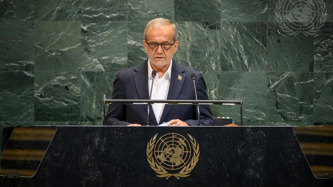 Президент Ірану Масуд Пезешкіан на Генасамблеї ООН, 24 вересня 2025 року