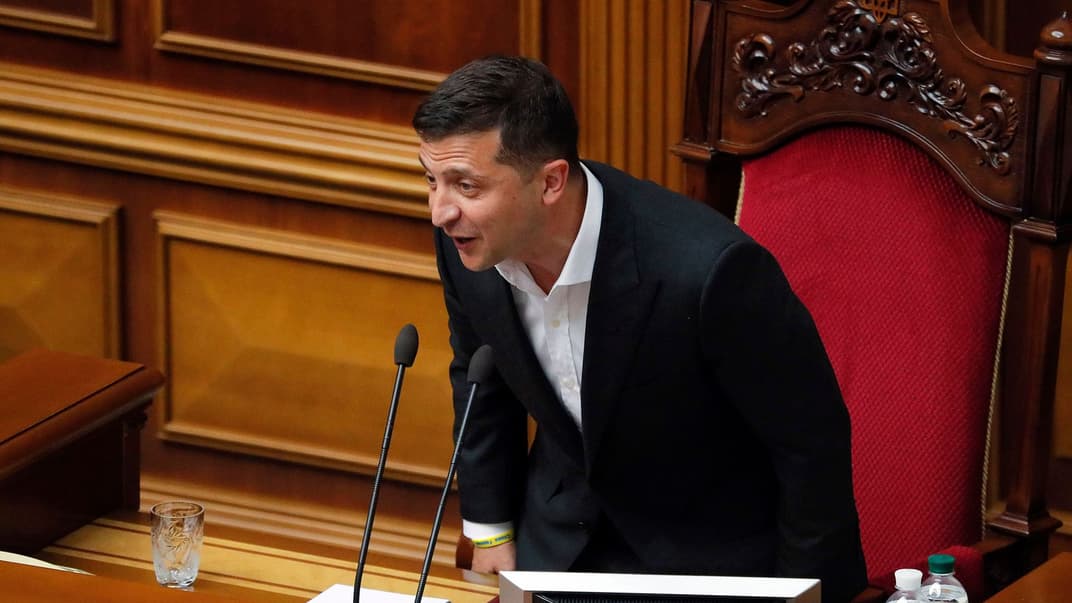 Президент України Володимир Зеленський під час урочистого засідання Верховної Ради дев'ятого скликання, Київ, 29 серпня 2019 року