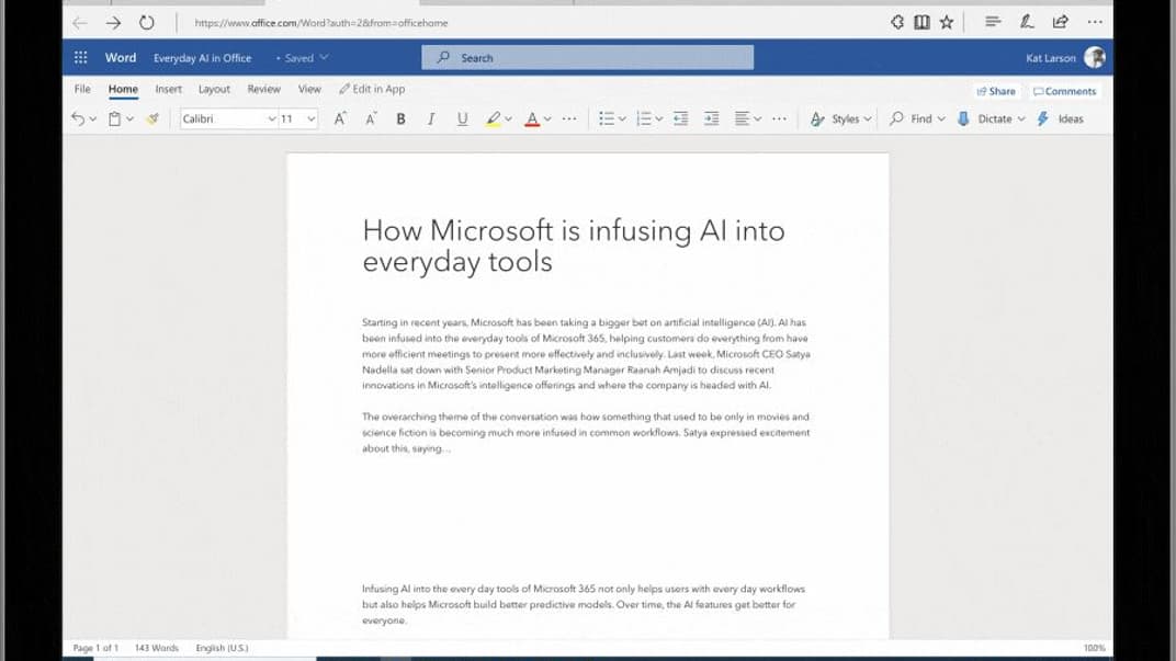 Word навчили перетворювати аудіо в текст. Але поки що лише англійською і лише у веб-версії