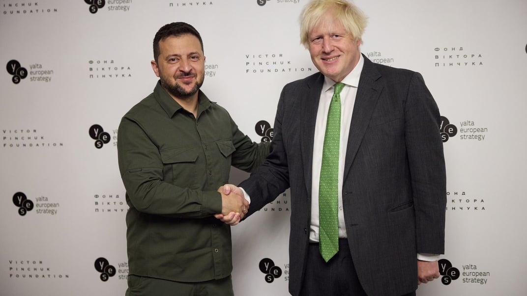 Борис Джонсон и Владимир Зеленский