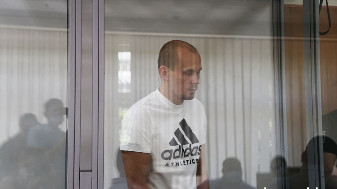 Координатор ОО «Патриоты — За жизнь» Олег Ширяев в суде в Харькове, 12 июля 2021 года