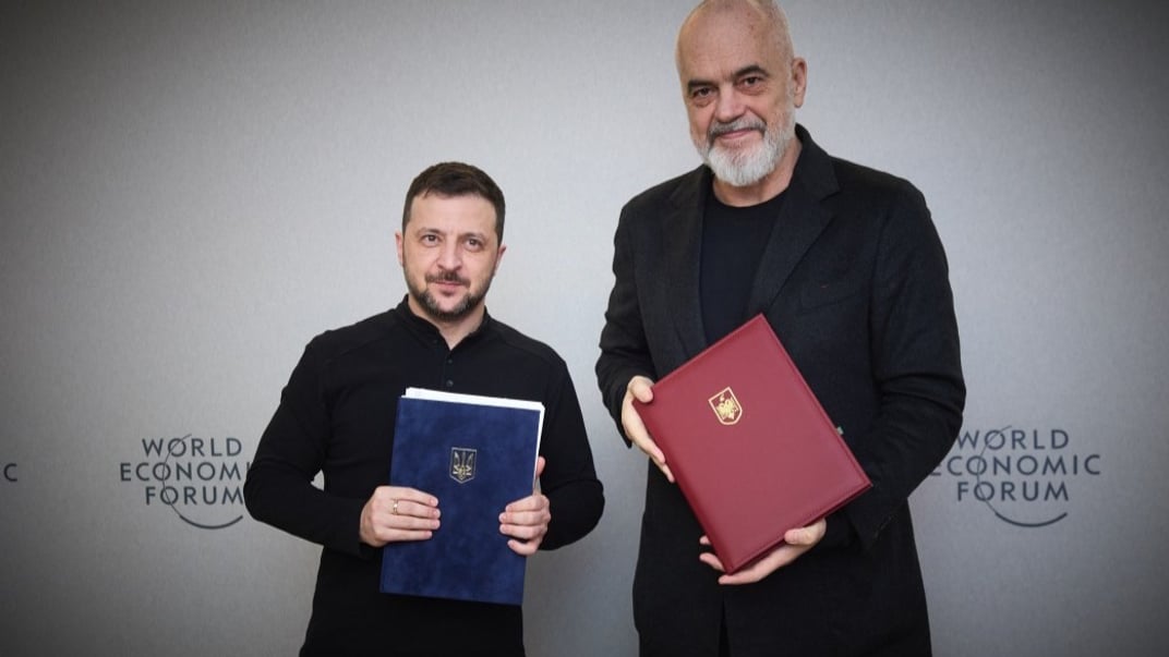 Президент України Володимир Зеленський разом із прем’єр-міністром Албанії Еді Рамою