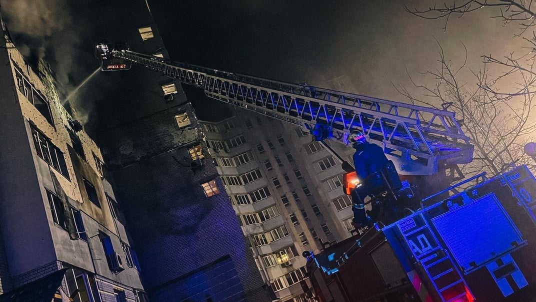 Последствия атаки БпЛА в Киевской области