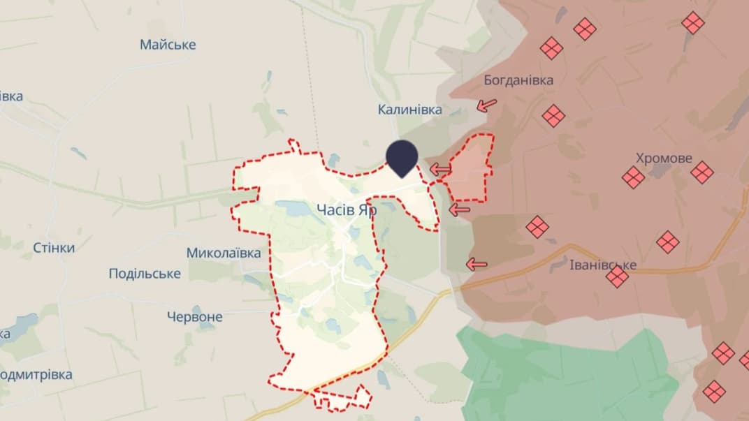 Місто Часів Яр на мапі