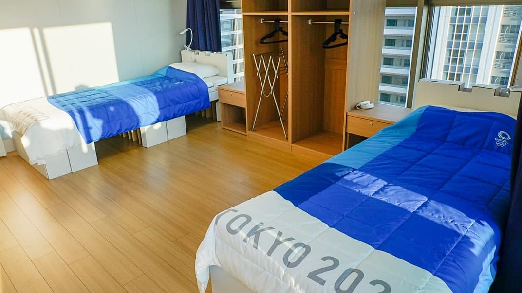 Картонные кровати, на которых спали спортсмены на Олимпиаде-2020 в Токио