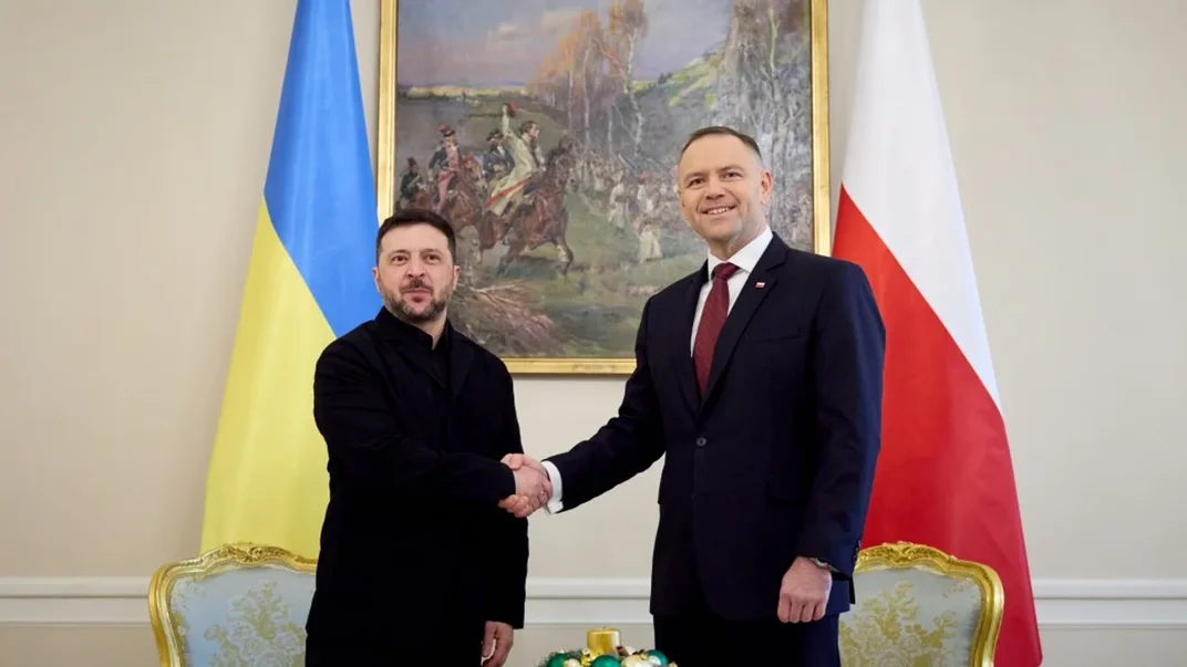 Ілюстративне фото. Зустріч Володимира Зеленського із Каролем Навроцьким у грудні 2025 року