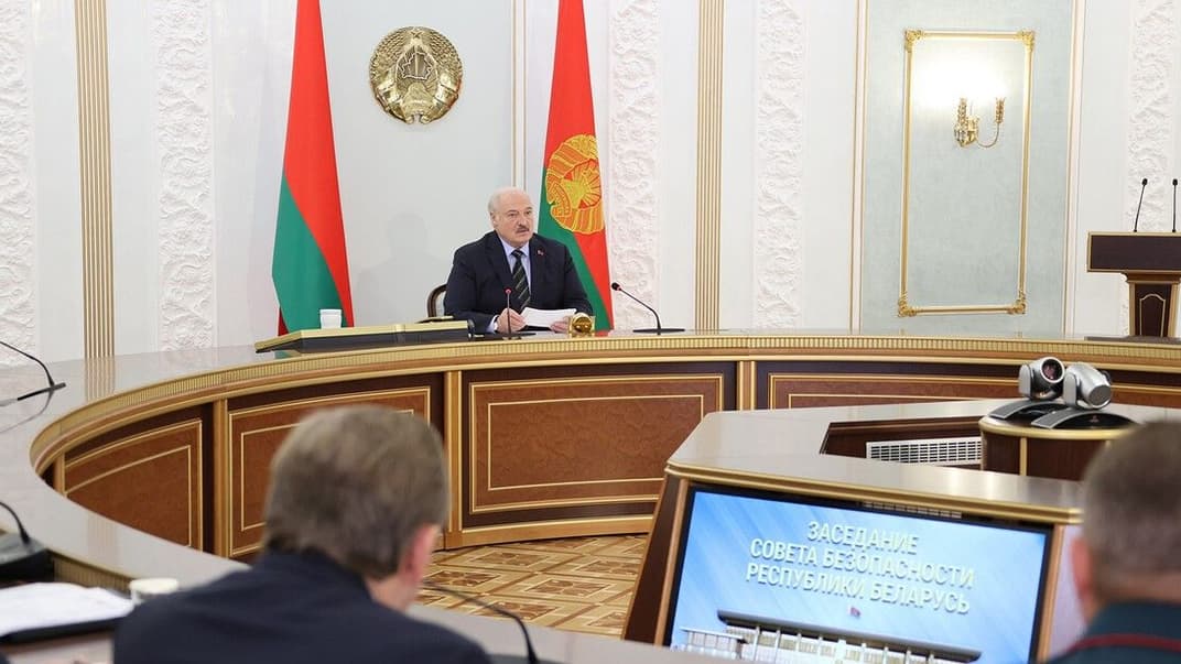 Самопроголошений президент Білорусі Олександр Лукашенко під час засідання Ради безпеки Білорусі, 31 серпня 2023 року