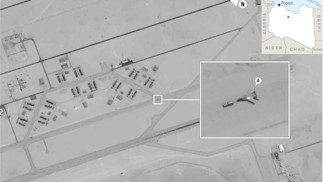 Фото, надані Командуванням Збройних сил США в Африці, де показані російські реактивні винищувачі, відправлені в Лівію