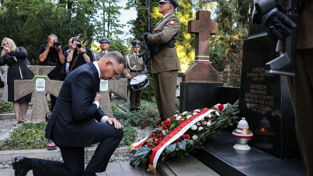 Президент Польши Анджей Дуда почтил память бойцов УНР, Варшава, 14 августа 2024 года