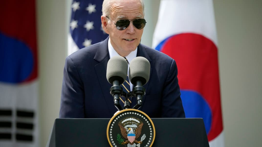 Президент Джо Байден під час пресконференції з президентом Південної Кореї Юн Сок Йолєм у Рожевому саду Білого дому у Вашингтоні, 26 квітня 2023 року