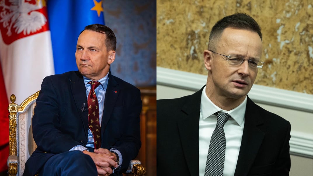 Очільники МЗС Польщі та Угорщини Радослав Сікорський та Петер Сіярто Очільники МЗС Польщі та Угорщини Радослав Сікорський та Петер Сіярто