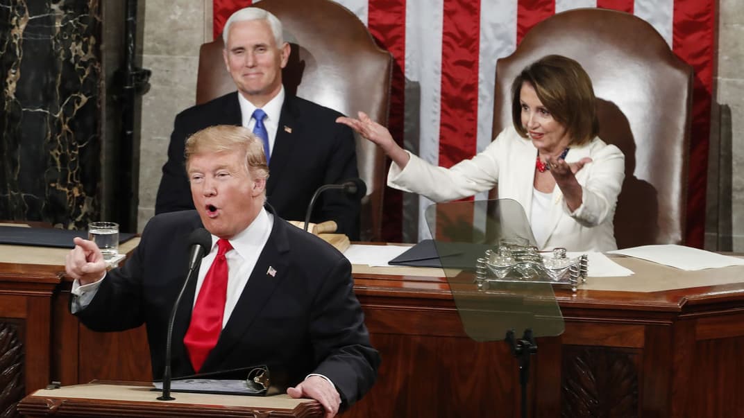 Майк Пенс, Ненсі Пелосі і Дональд Трамп, архів