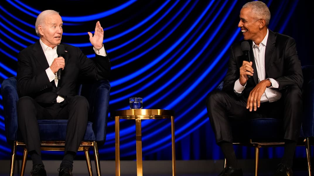 Президент США Джо Байден виступає під час передвиборчого заходу з колишнім президентом Бараком Обамою в Peacock Theatre у Лос-Анджелес, 15 червня 2024 року