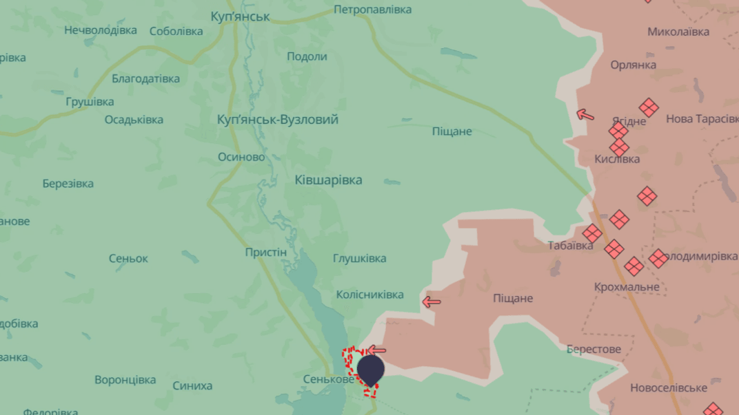 Освобожденная Кругляковка и Купянск, расположенный выше