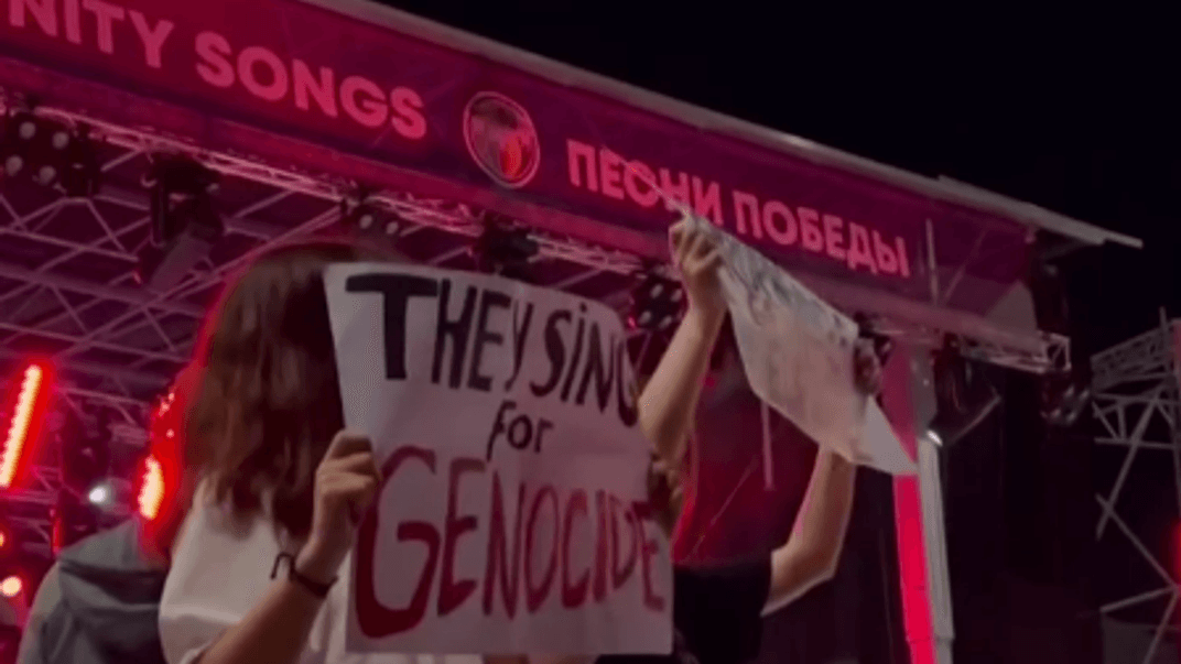 Українці протестують проти концерту росіян до Дня перемоги у Відні, 29 квітня 2025 року