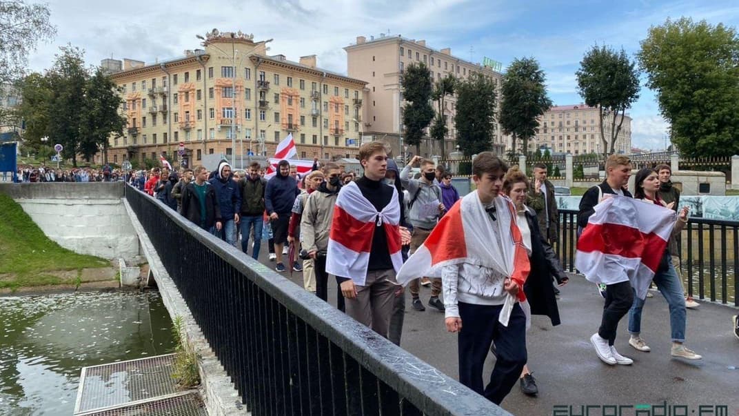 Студенты в Минске вышли на акцию протеста, Беларусь, 1 сентября 2020 года