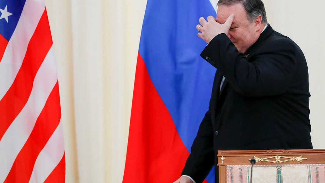 Госсекретарь США Майк Помпео после встречи с президентом России Владимиром Путиным в Сочи, Россия, 14 мая 2019 года