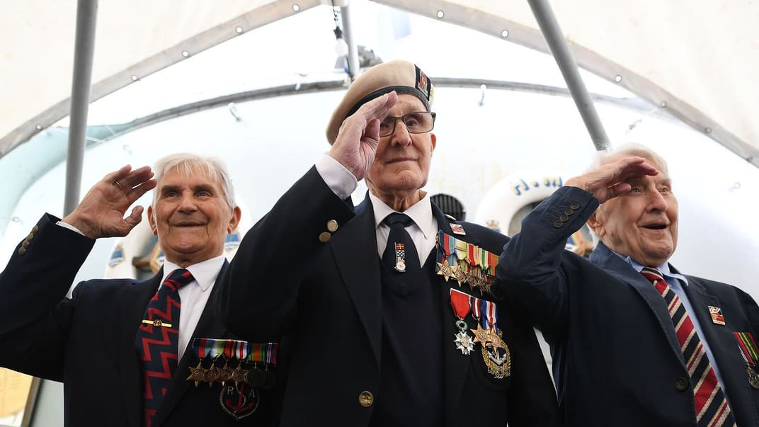Ветерани Другої світової війни на борту британського королівського крейсера «Белфаст» у 75-ту річницю висадки союзних військ у Нормандії, Лондон, Британія, 6 червня 2019 року