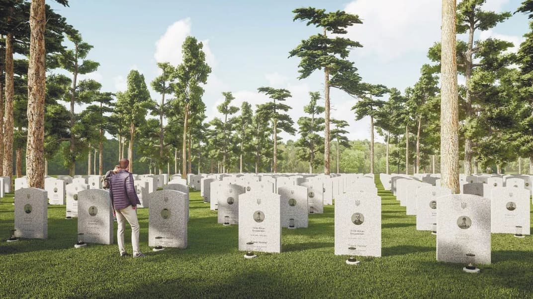 Эскиз Национального военно-мемориального кладбища, один из вариантов надгробных плит