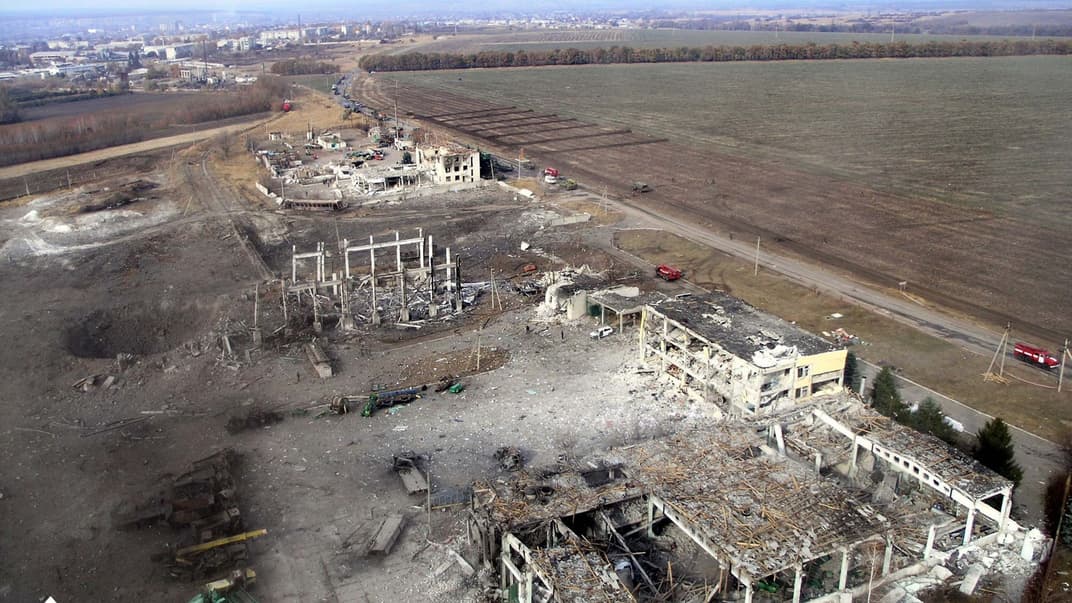 Место взрыва боеприпасов, Сватово, 2015 год