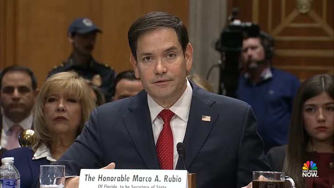 Сенатор Марко Рубіо, обраний Дональдом Трампом на посаду державного секретаря, виступає на засіданні Комітету із закордонних справ Сенату США, 15 січня 2024 року