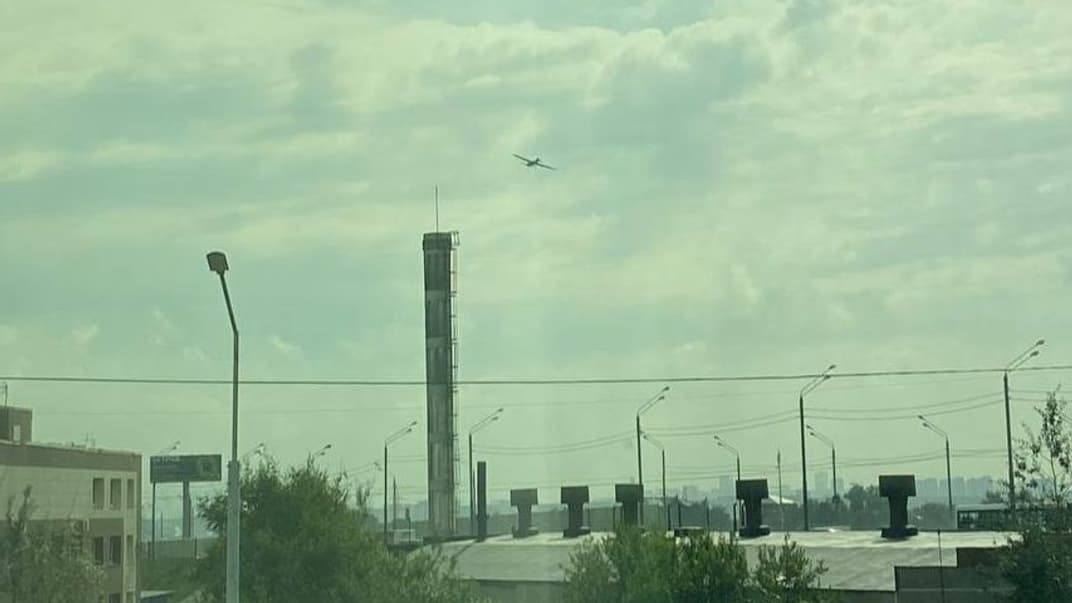 Беспилотник, снятый перед взрывом в Москве, 11 августа 2023 года