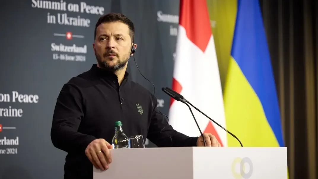 Ілюстративне фото. Президент Володимир Зеленський на інавгураційному Саміті миру у Швейцарії, 15 червня 2024 року
