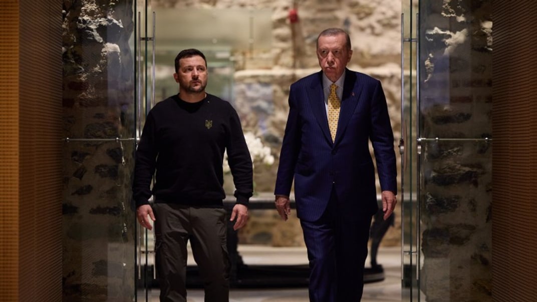 Президент України Володимир Зеленський під час зустрічі з главою Туреччини Реджепом Таїпом Ердоганом, 9 березня 2024 року