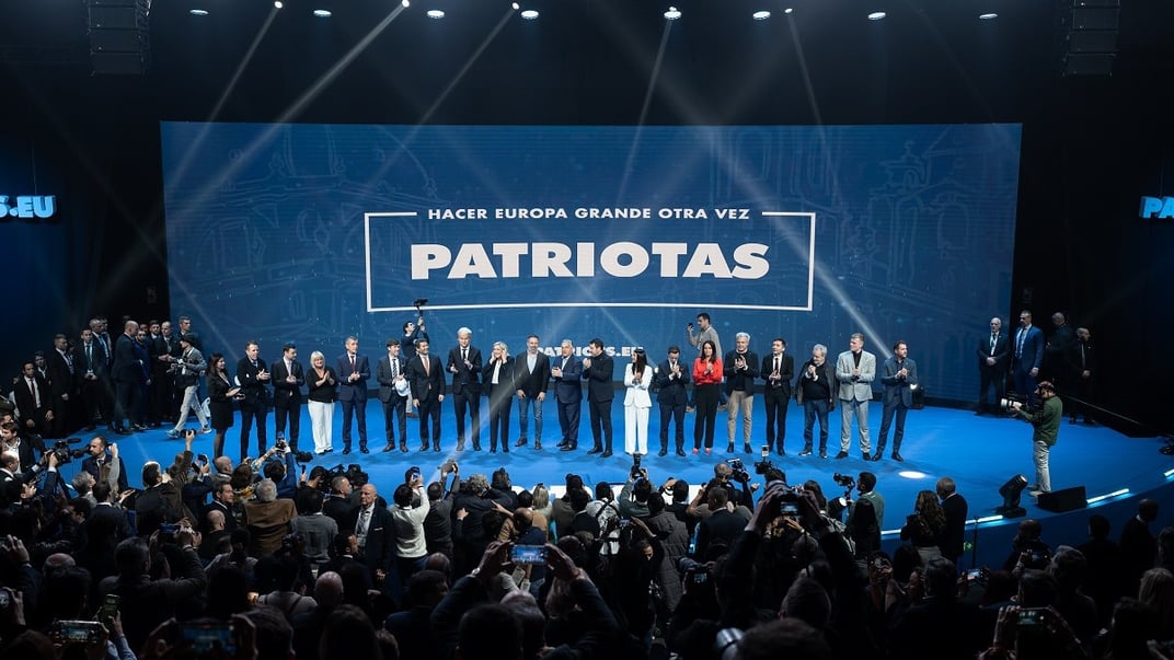 Лідери ультраправих партій Європейського Союзу на саміті «Зробімо Європу великою знову» в Мадриді, 8 лютого 2025 року