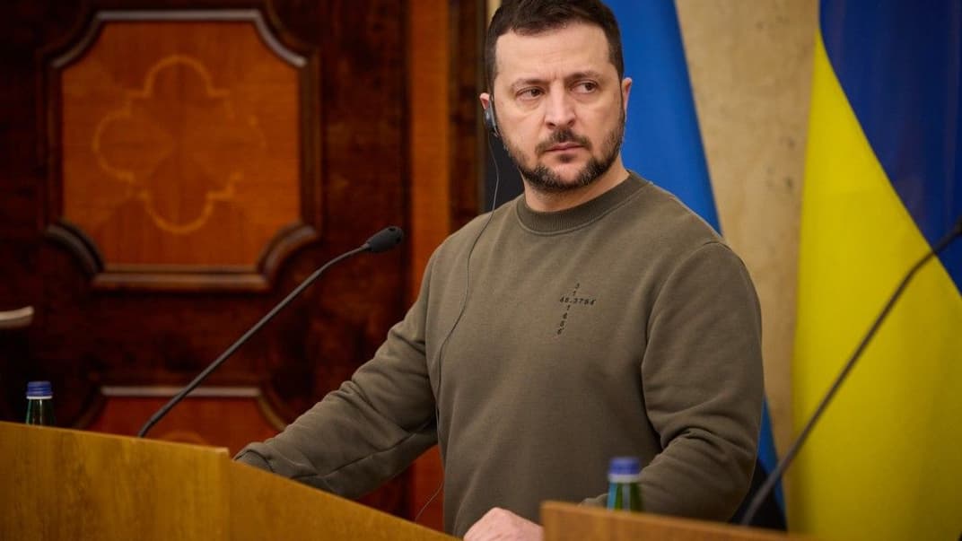 Президент Володимир Зеленський на брифінгу в Естонії, 11 січня 2023 року