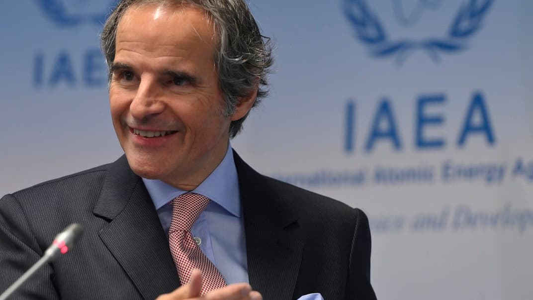 Рафаэль Гросси, генеральный директор МАГАТЭ, информирует представителей СМИ о ситуации в Иране на 1659-м заседании Совета руководителей организации, 6 марта 2023 года
