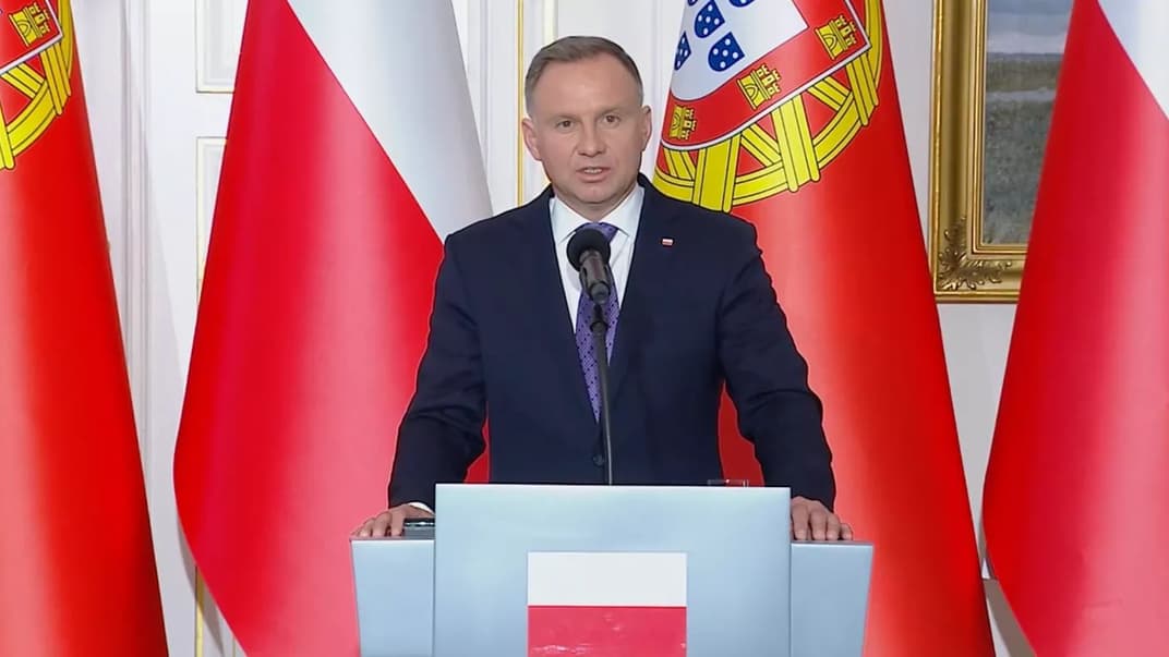 Президент Польщі Анджей Дуда під час пресконференції. Ілюстративне фото