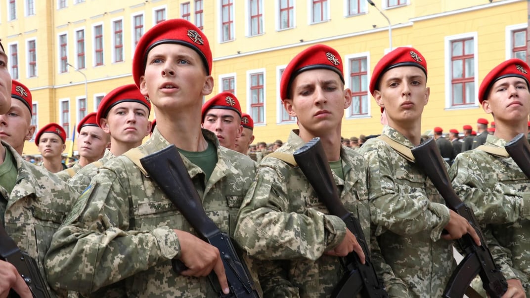 Ілюстративне фото. Курсанти Національної академії сухопутних військ імені гетьмана Петра Сагайдачного у Львові, вересень 2018 року