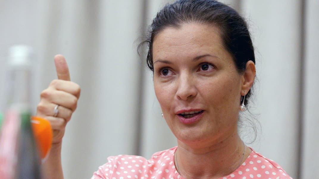 Міністерка охорони здоров'я України Зоряна Скалецька під час пресконференції в Києві, 4 вересня 2019 року 