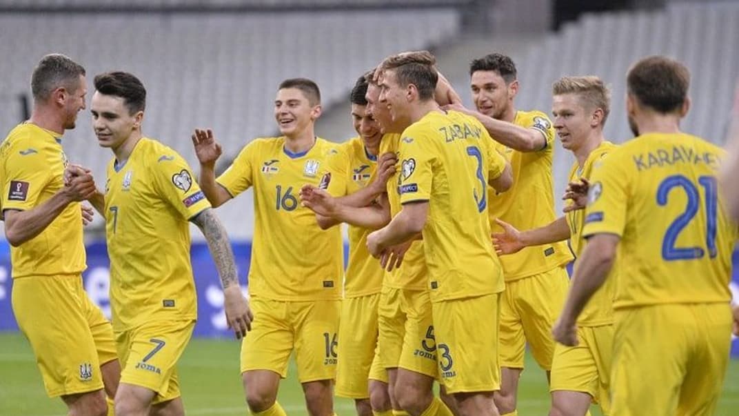 Збірна України святкує гол у ворота Франції під час матчу відбору на чемпіонат світу 2020 року